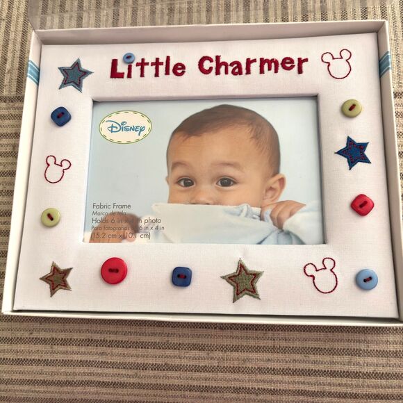 Little Charmer Disney Fabric Photo Frame 6"x4" Photo Nursery Baby Gift Boxed - Picture 1 of 6